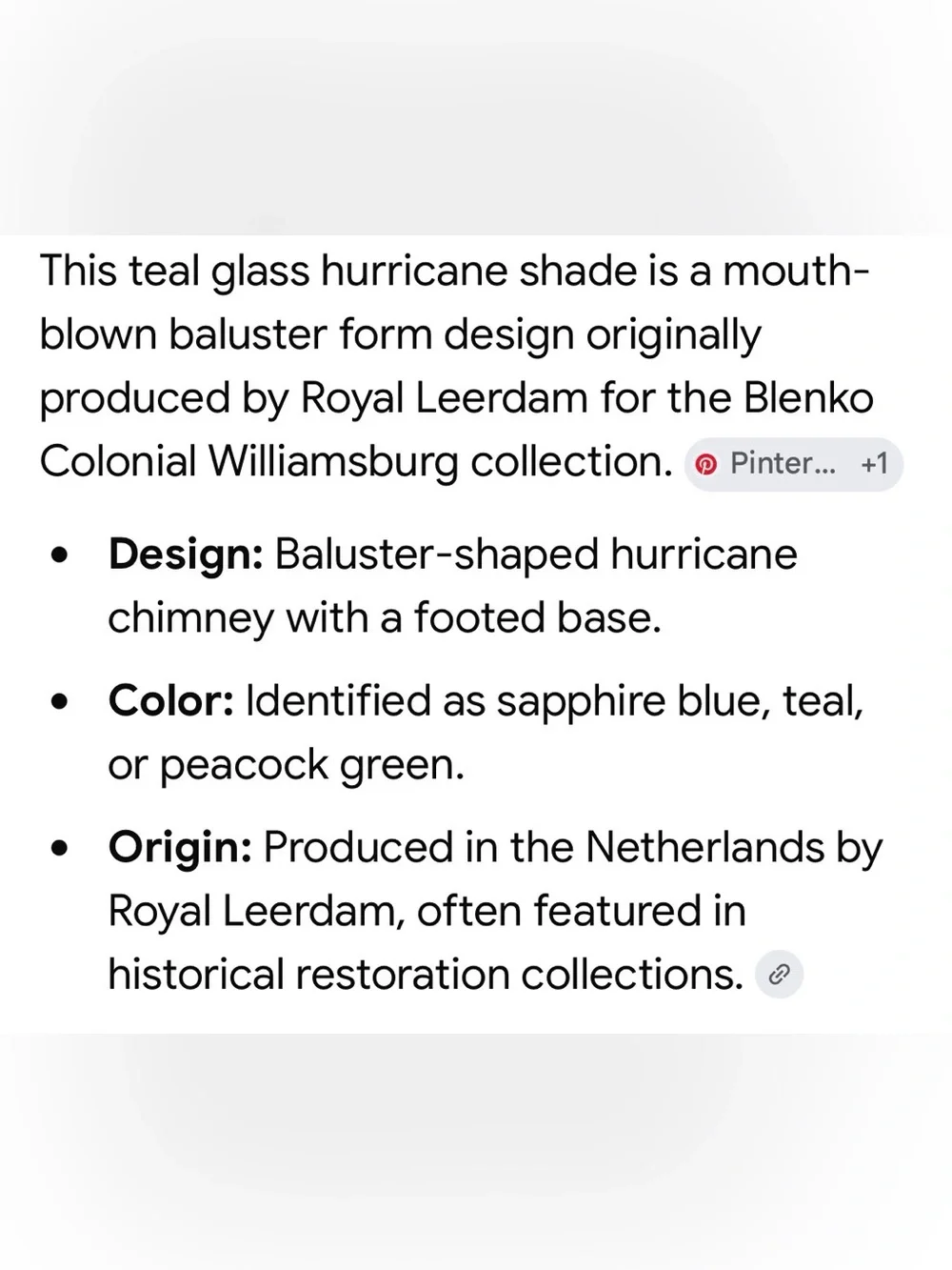 Teal Hurricane Glass- Home Accents Lanterns